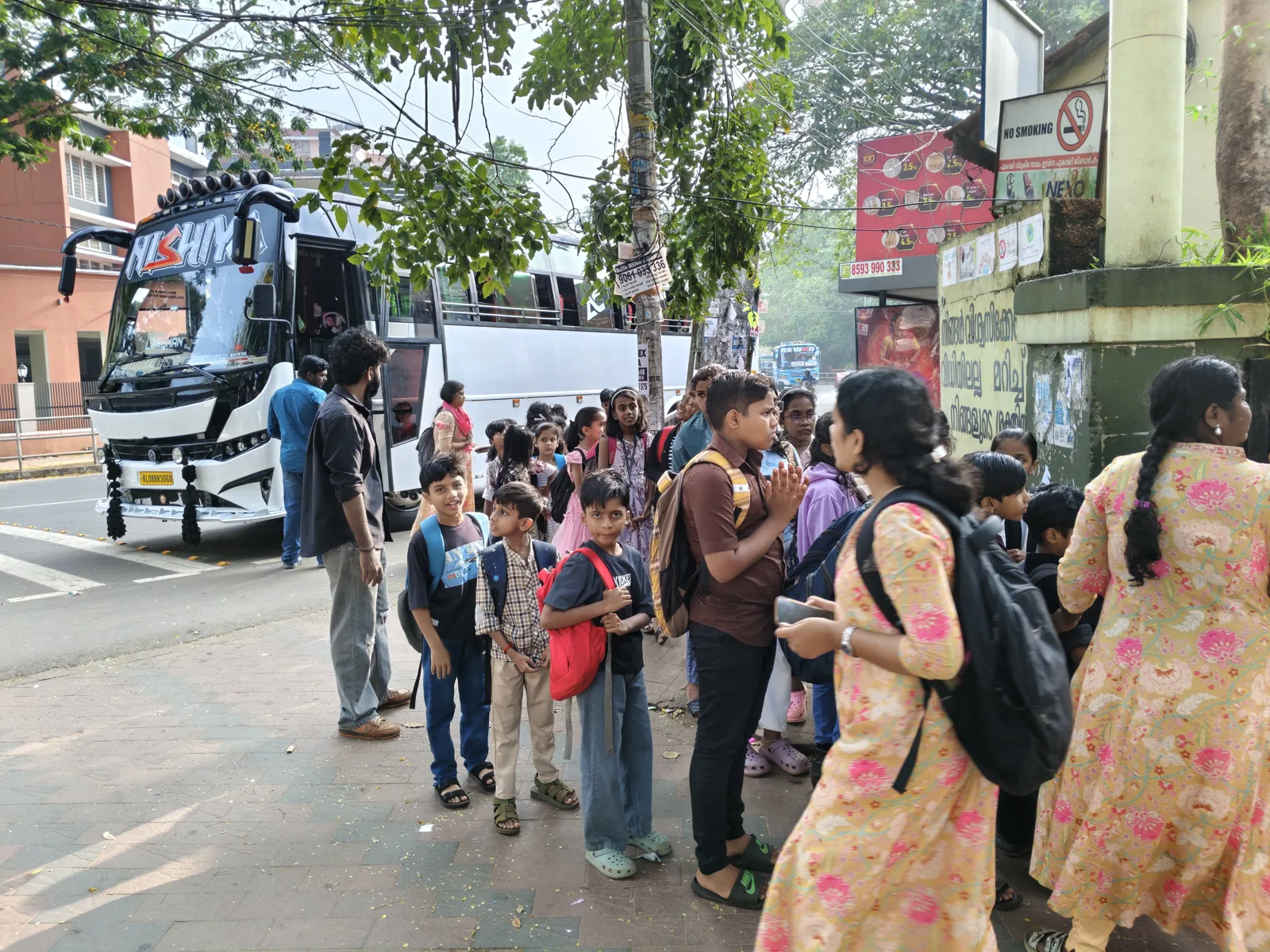 Students and teachers at an event