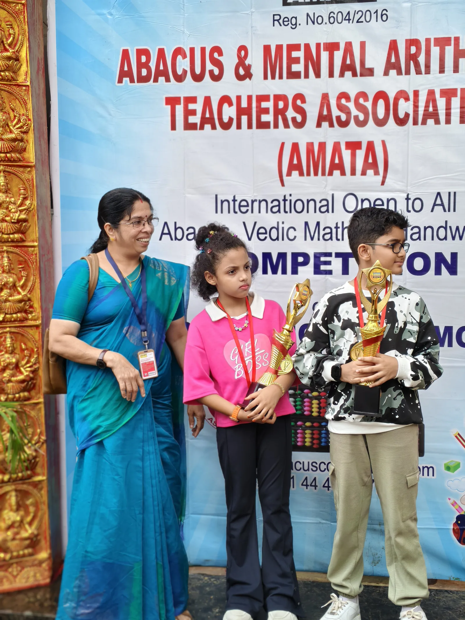 Student receiving an award